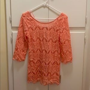 Coral lace top